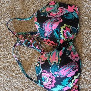 Shade and shore 36D push up paisley bikini top